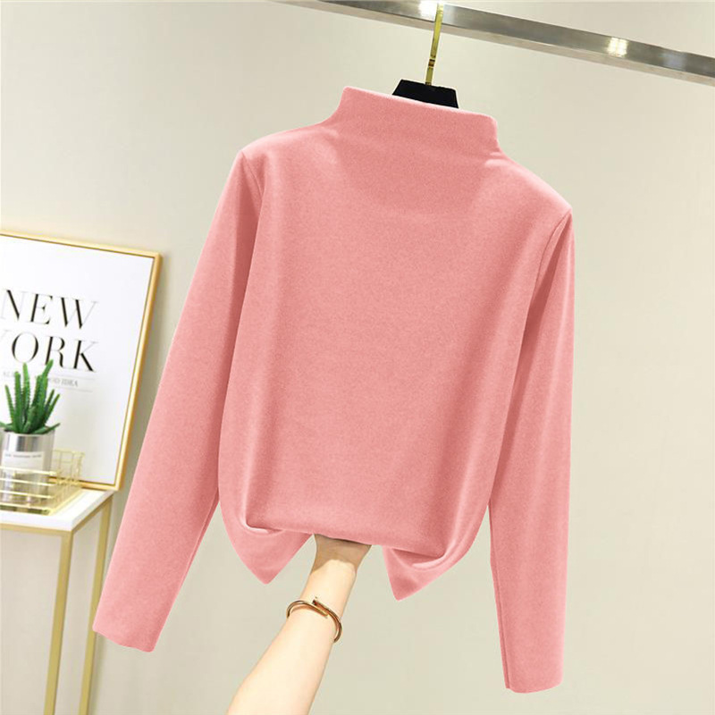 Picture of Warm Suit women's autumn and winter half turtleneck fleece-lined de thin undershirt underwear home wear autumn clothes long pants