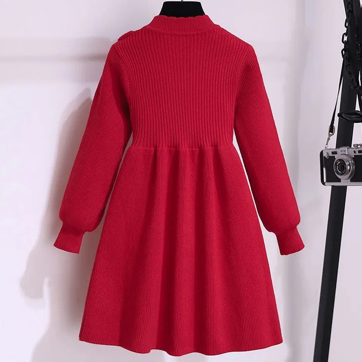 Picture of Girls' Dress Spring Autumn Winter New Style Children's Elegant Sweater Princess Dress Large Children's Long Sleeve Knitted Skirt