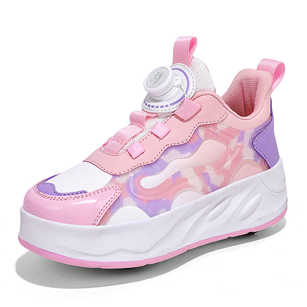 Picture of Cross-border foreign trade heloon shoes for girls roller shoes outdoor sports roller skates charging belt switch luminous shoes double wheel