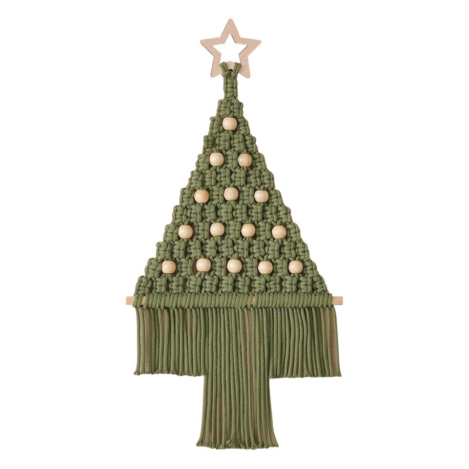 New Christmas Decoration Handmade Woven Tapestries Christmas Tree Pendant Handmade DIY Woven Christmas Tree Material Bag
