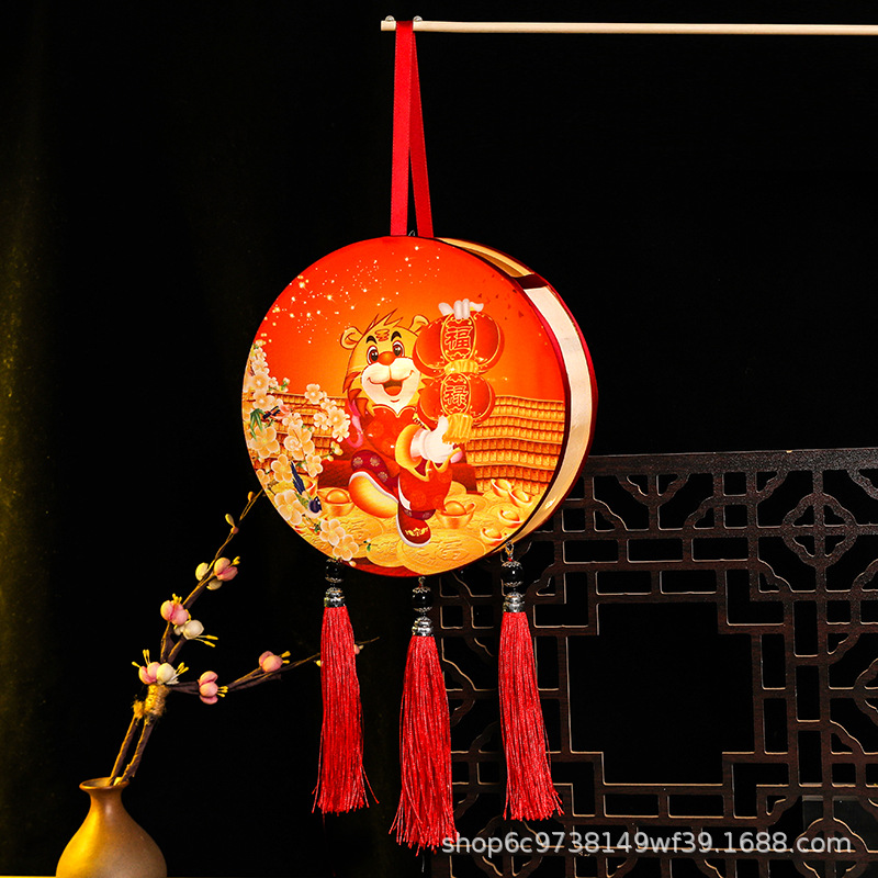 Picture of New Hanfu mid-autumn festival lantern diy handmade flowers and plants Lantern finished led Luminous lantern ancient style portable palace lantern