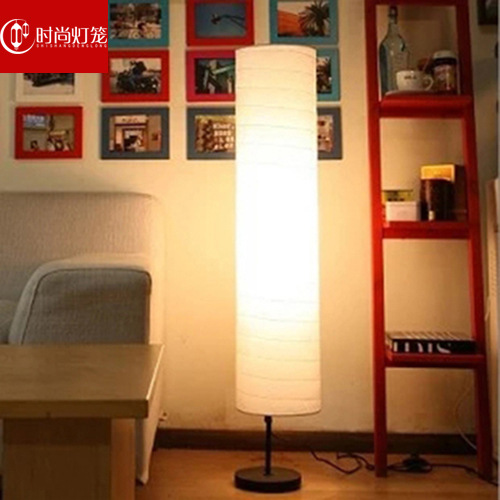 Nordic Japanese Style Creative Cool Warm Color Floor-Standing Paper Lamp Nordic Simple Modern Study Lighting Bedroom Living Room Standing Lamp