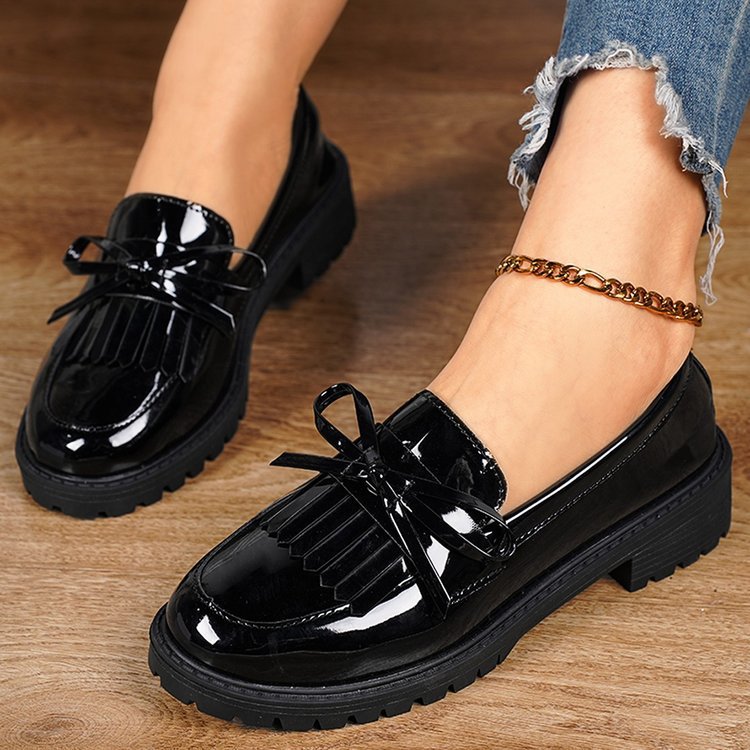 Cross-border Foreign Trade plus size New Doug Shoes Shoes Women's 2024 Loafers Tassel Slip-on plus size Casual Shoes for Women
