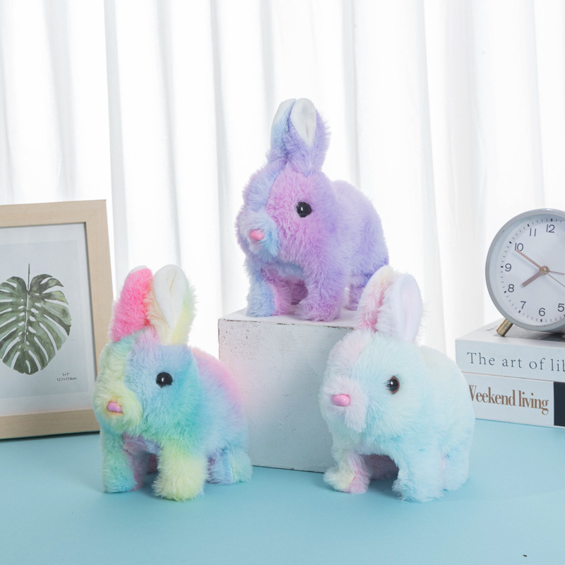 Picture of Plush electric small white rabbit simulation pet radish rabbit will run will call children play house girl pet toy