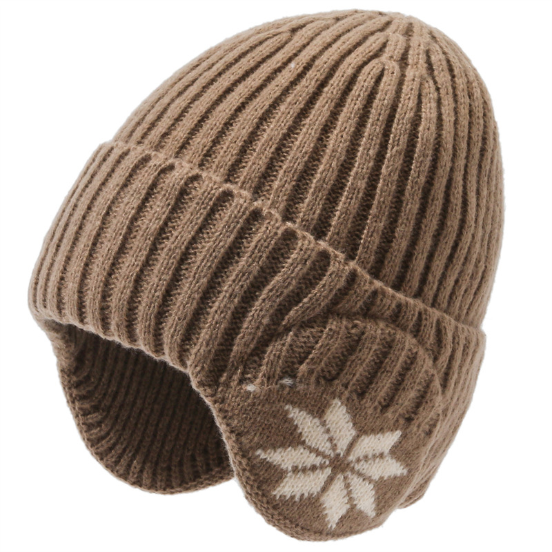 Picture of Hat men's winter warm knitted hat winter cycling fleece-lined ear protection wool hat scarf men's youth pullover hat