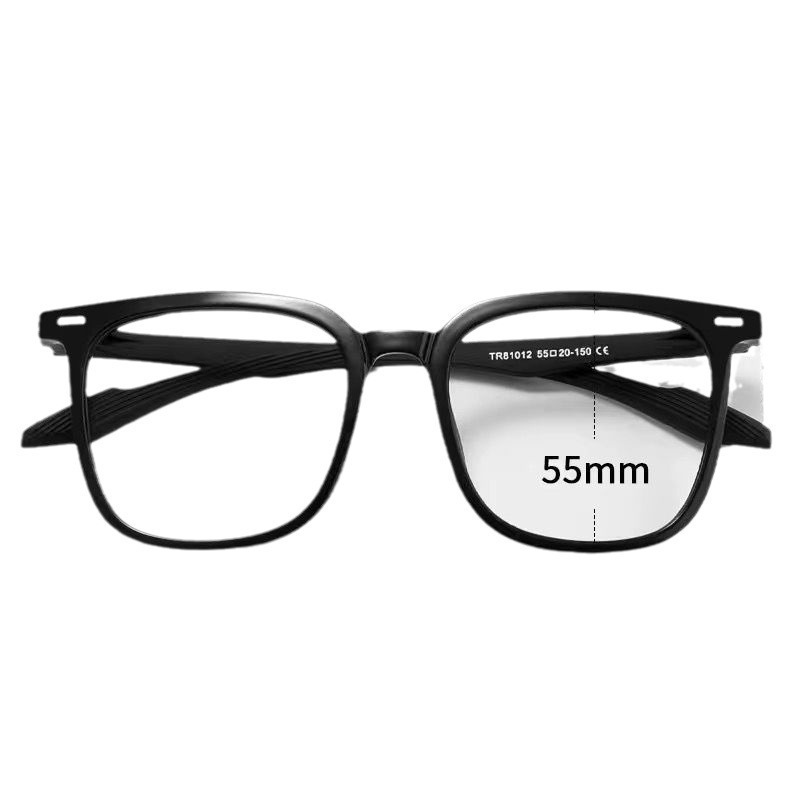 Picture of New Matte Black Plain Large Frame Ultra-Light Anti-Blue Light Myopia Glasses Xiaohongshu Internet Celebrity Men and Women Can Wear Myopia Lenses
