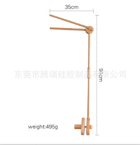 Picture of Amazon Wooden Baby Bed Bell Bracket Rotatable Baby Comforting Bracket Floor Hanging Wooden Bed Bell Toy