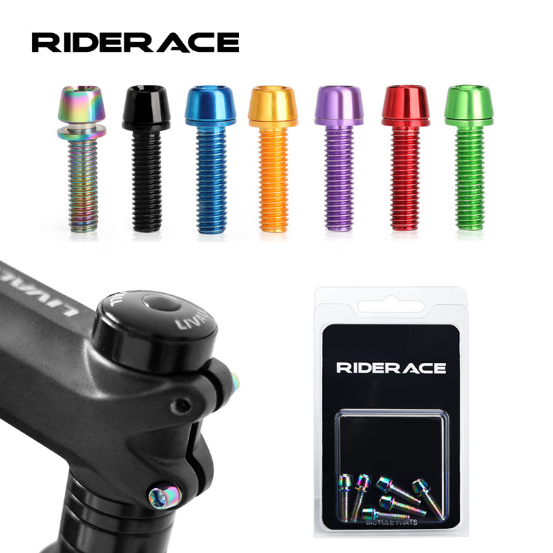 6 Pieces Bicycle Handlebar Screw Color Plated Stainless Steel M5/M6 * 18MM Handlebar Screw Bicycle Tool