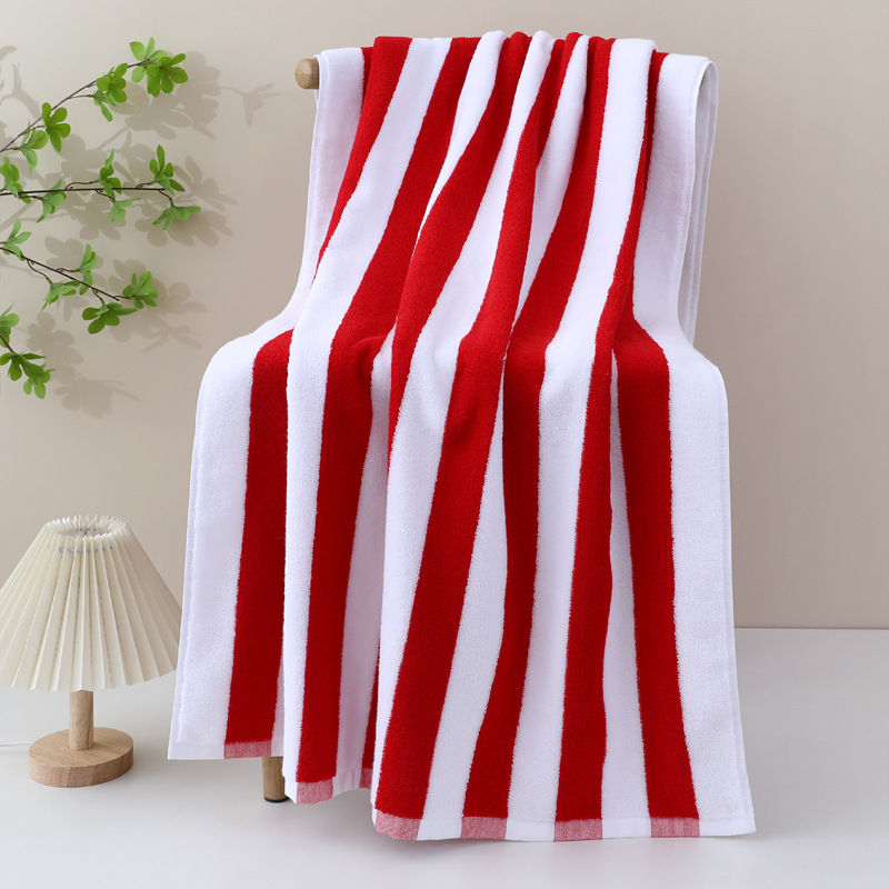 Picture of Foreign trade cotton beach towel wholesale European and American striped swimming bath towel cotton yarn-dyed 75*152 Amazon beach towel