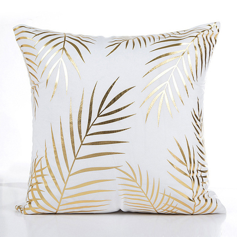 Picture of Cross-border Amazon New Geometric Bronzing Proverbs Super Soft Short Plush Pillow Bedroom Sofa Removable and Washable Cushion Cover