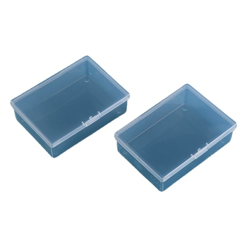 Rectangular Plastic Box PP Transparent Parts Protection Box Beauty Makeup Powder Puff Storage Box Sticker Small Jewelry Packaging Box