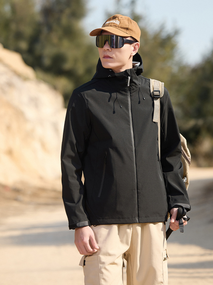 New Arrival Men's Waterproof Windproof Couple's Outdoor Mountaineering Running Spring Sports Coat Women's Hooded Top