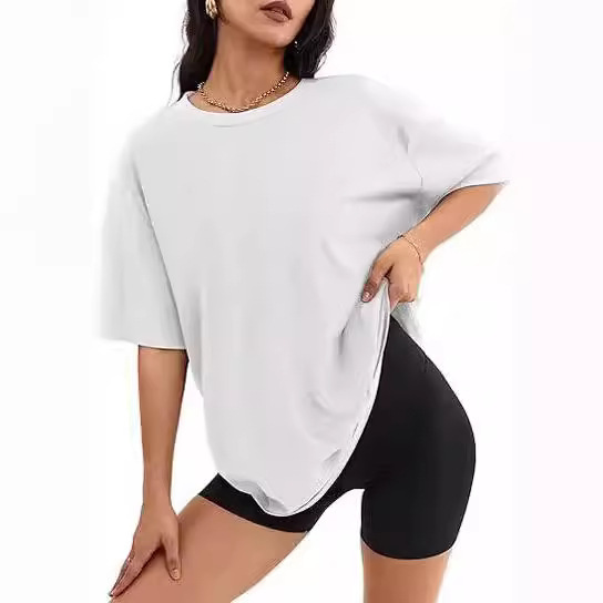 Picture of 2024 Cross-border Foreign Trade Amazon wish European and American Women's Summer New Round Neck Loose Casual Short-sleeved T-shirt Women