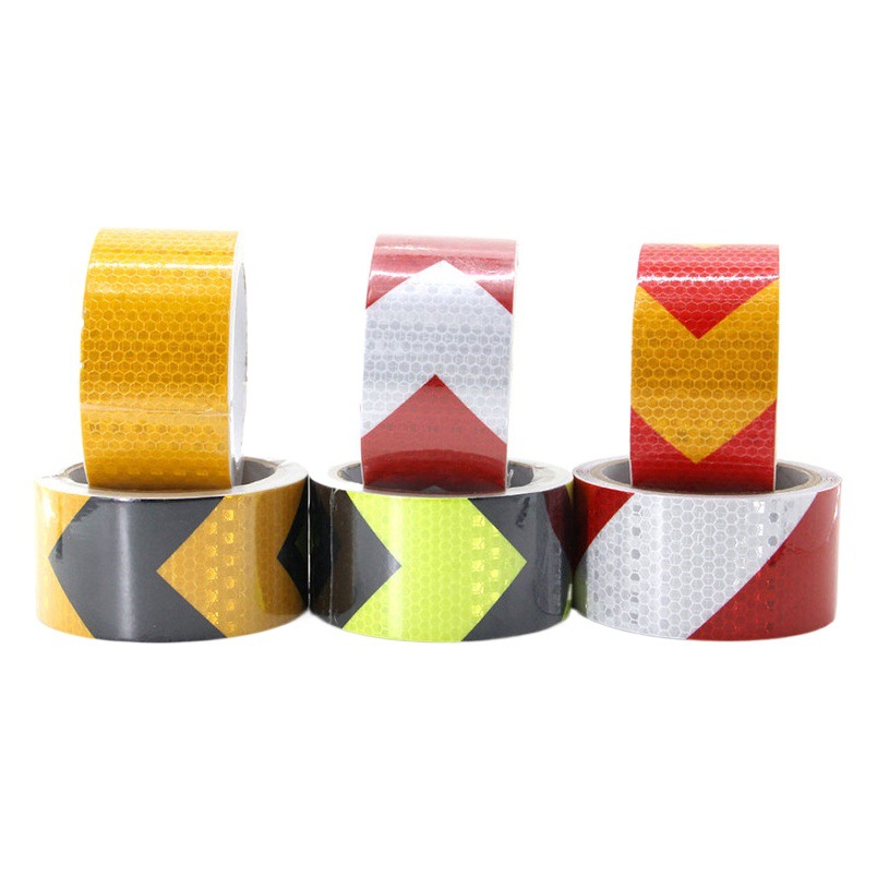 Black and Yellow twill reflective film warning tape reflective stickers waterproof safety signs warning night anti-collision