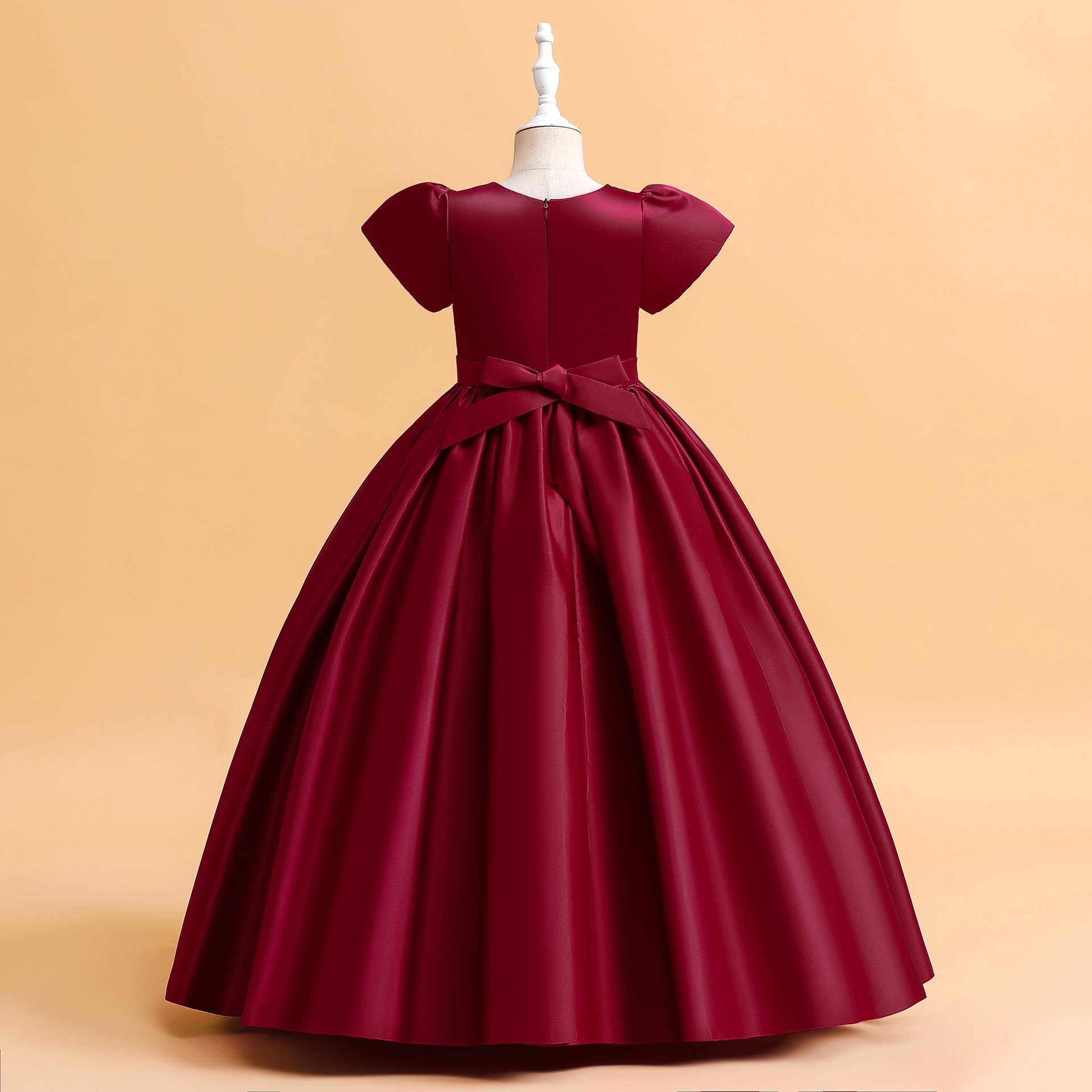 Picture of 2025 New Children's Dress Skirt Children's Satin Princess Skirt Middle and Large Children's Birthday Party Catwalk Piano Performance Costume