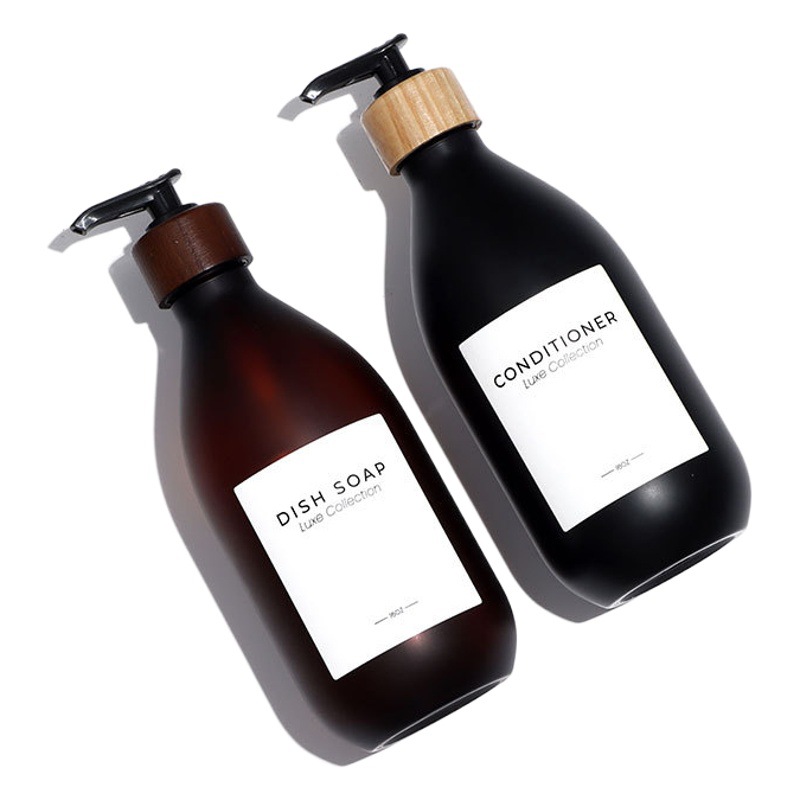 500ml Shampoo Bottle Press Bottle Large Capacity Refill Bottle Lotion Cosmetic Packaging Bottle Frosted Plastic Bottle