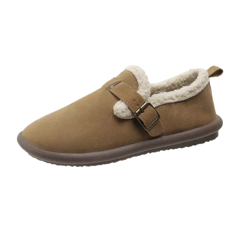Picture of Women's Winter Trendy Versatile Birkenstock-Style Slip-On Soft-Soled Slippers Non-Slip Loafers Wholesale
