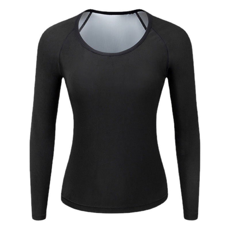 Shaper Clothing Amazon Women's Running Sports Fitness Sweat Suit Long Sleeve Sweat-stuffy Tunic Waist Tight Waist Yoga Tunic