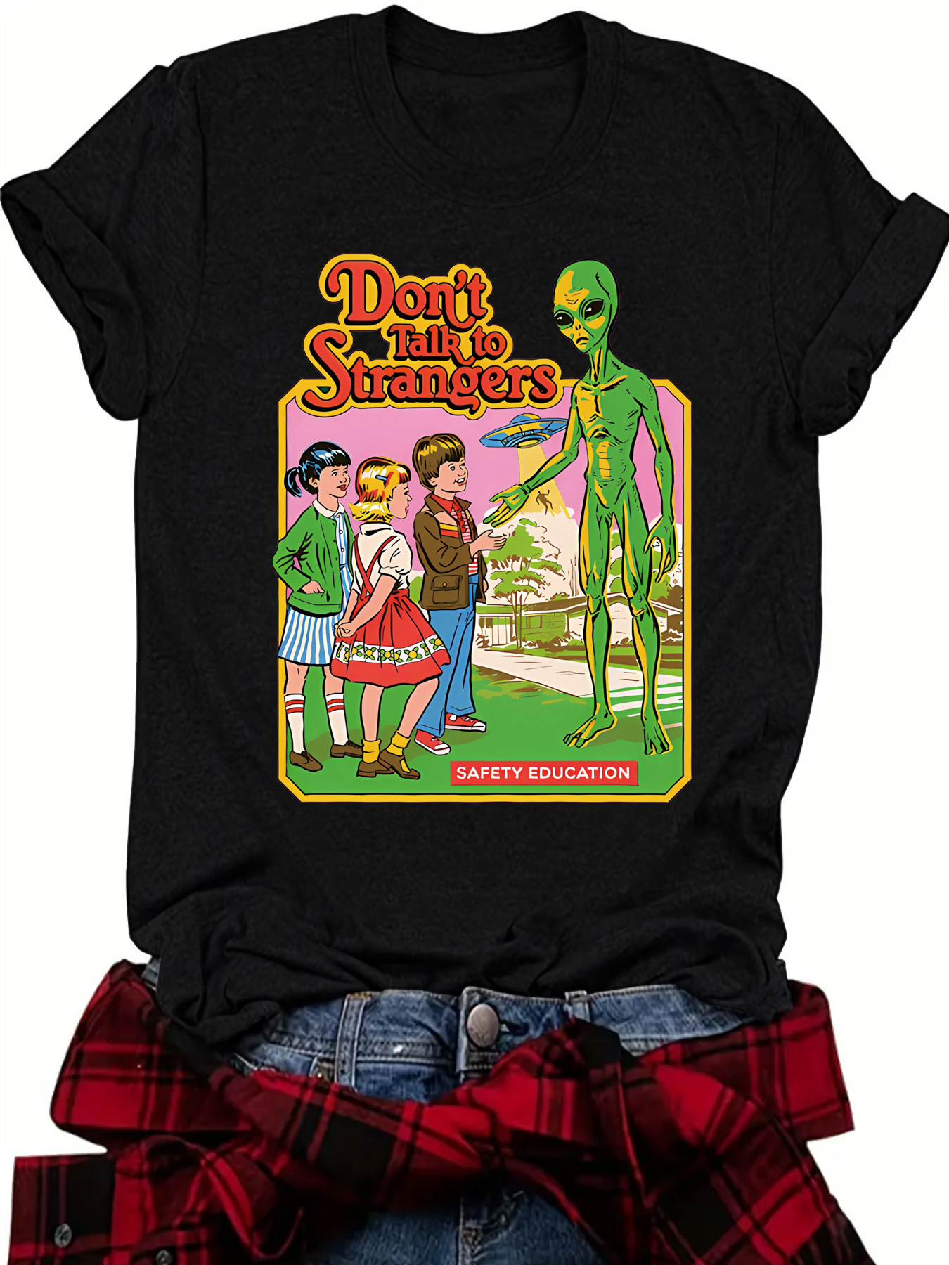 Amazon European and American Summer Women's Alien Pattern Round Neck Short Sleeve Casual Fashion Foreign Trade Explosions T-shirt