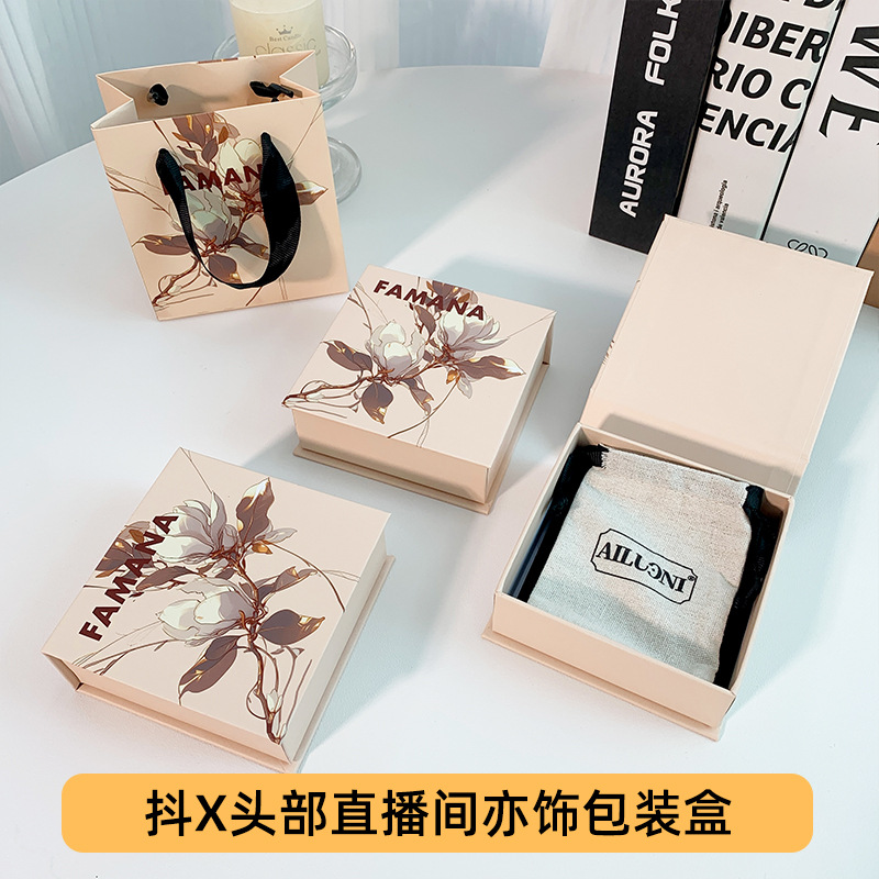 TikTok Head Jewelry Studio Also Decorations Flip Jewelry Packaging Box Jewelry Packaging Box Customization