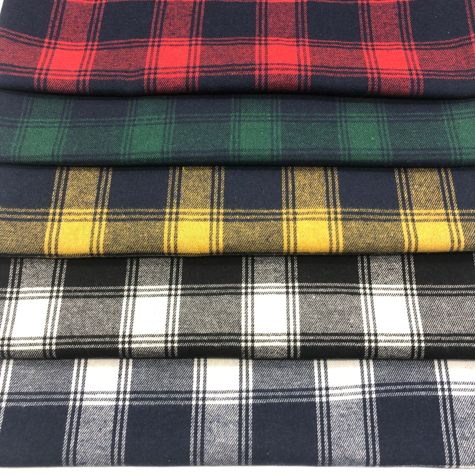 Polyester cotton yarn-dyed sanding plaid spring and summer shirt children's clothing plaid fabric cross-border fabric in stock