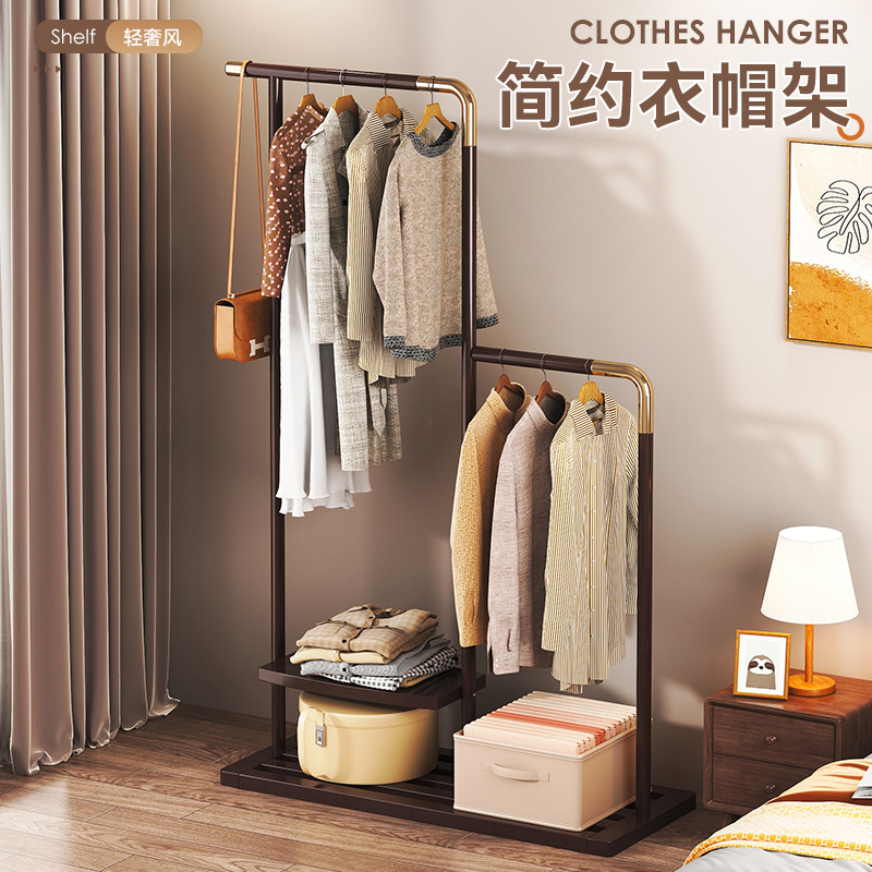Coat Rack Floor Standing Movable Easy Hanger Home Bedroom Balcony Multi-functional Hanger Rack Rack