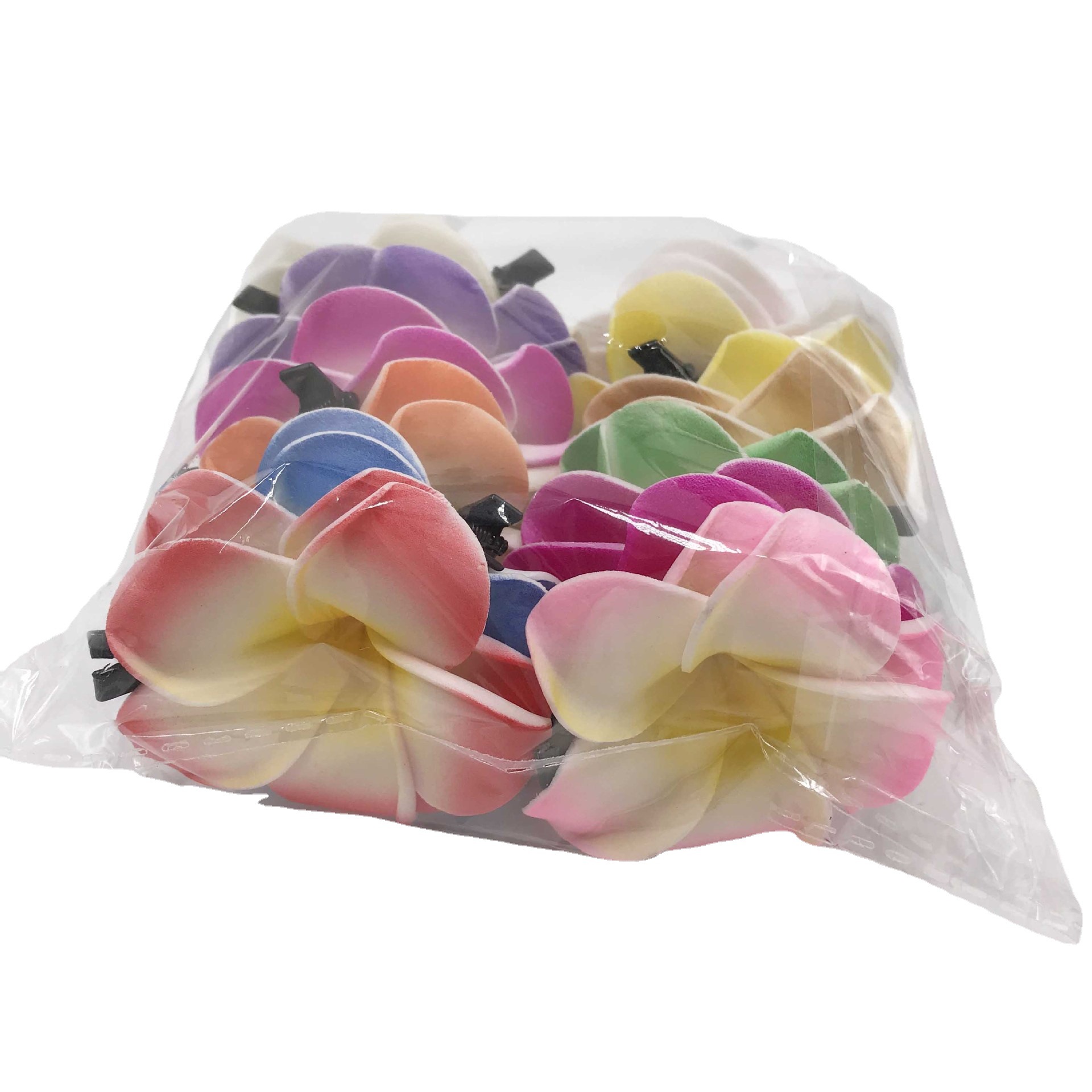 Picture of 6cm color 12 color plumeria flower headdress flower hair accessories hairpin decoration seaside artificial flower milk tea gift flower