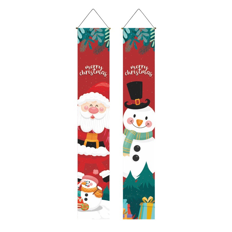 2025 New Christmas Background Cloth Holiday Decoration Party Door Cover Cross-Border Christmas Garage Door Banner Customization