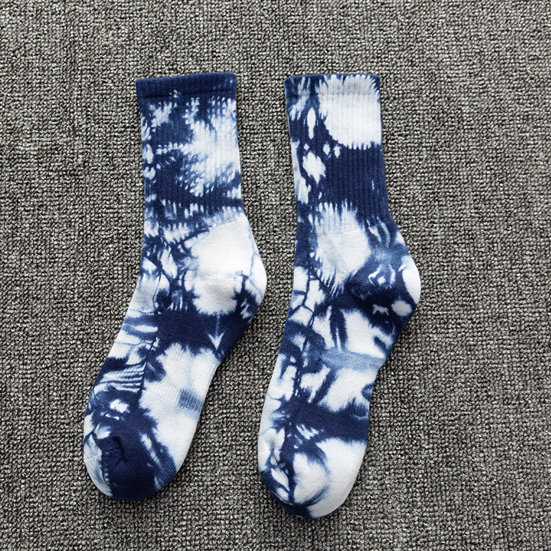 Picture of Tie-dyed Long Socks Men's Autumn and Winter Mid-length Socks Ins Trendy Pure Cotton Autumn Basketball Towel Socks Thickened Women's High-top Long Socks