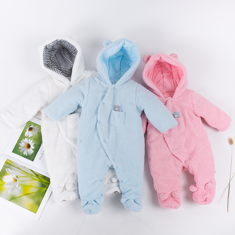 Picture of Baby's jumpsuit Foot-wrapped cotton-padded baby's clothes jumpsuit thickened winter outerwear for infants and toddlers climbing suit for men
