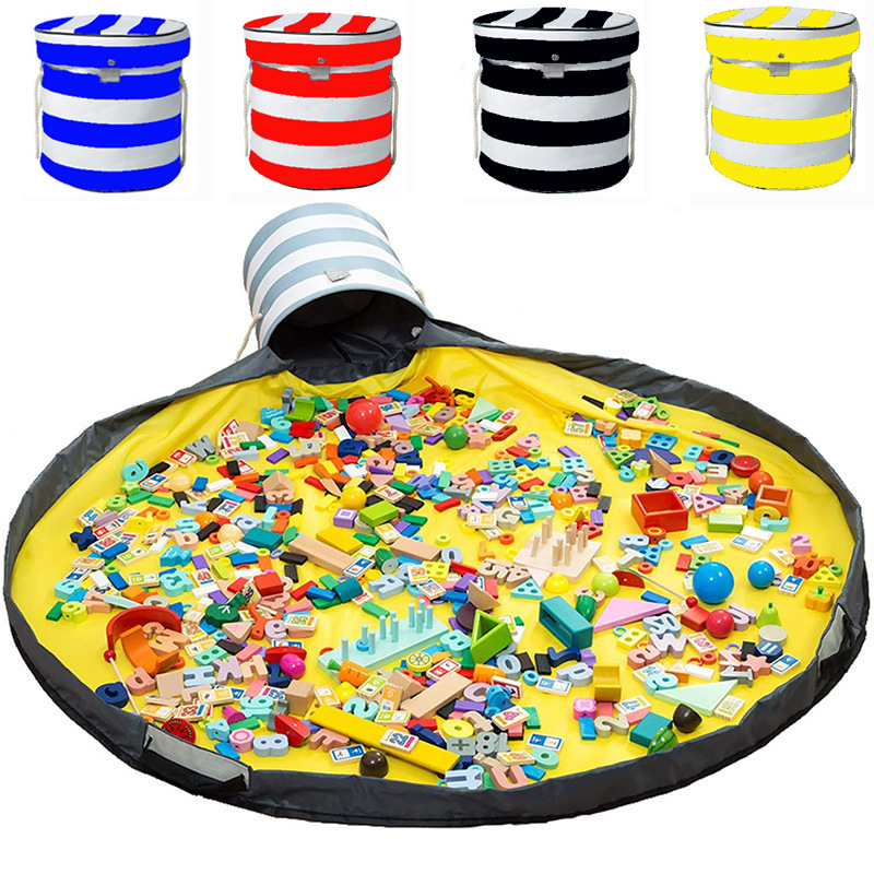 Children's Toy Storage Bag Household Baby Quick Fabric Finishing Storage Bag Multifunctional Round Storage Bucket