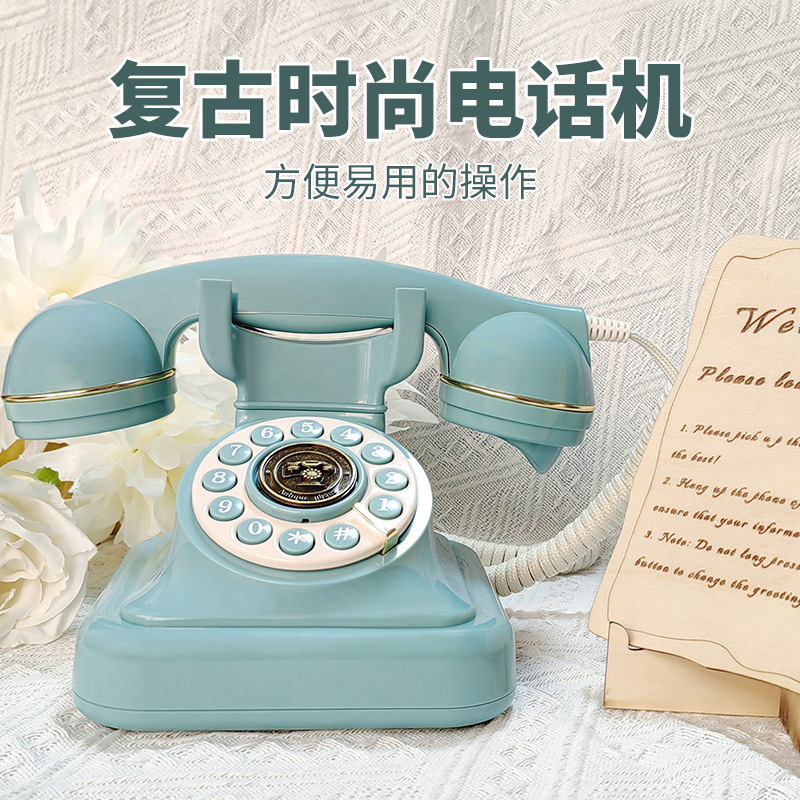 Picture of Cross-border European retro plug-in telephone household fixed wired landline antique decorative office telephone