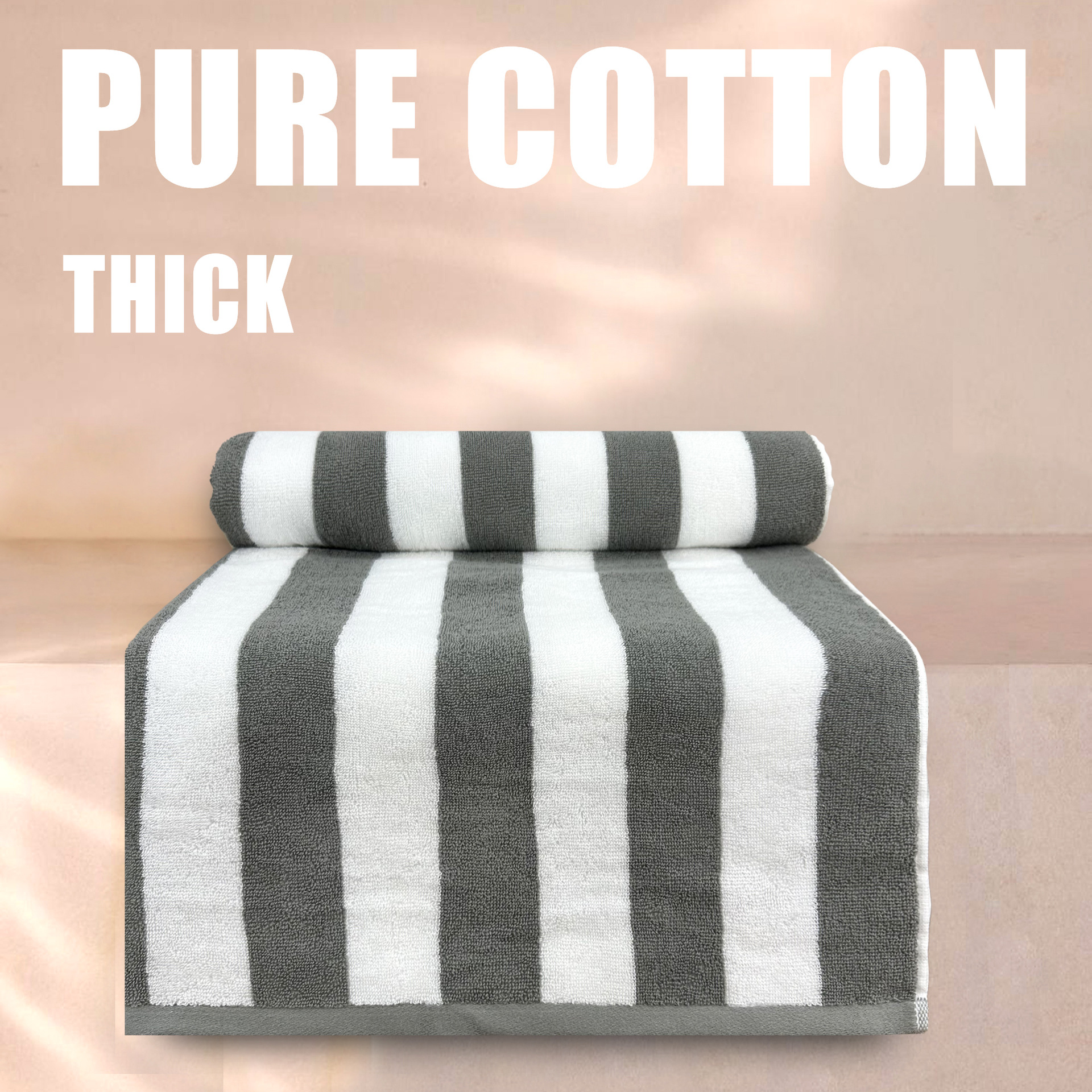 European and American beach towel double-sided terry yarn-dyed color soft absorbent swimming bath lengthened cotton bath towel 90*180
