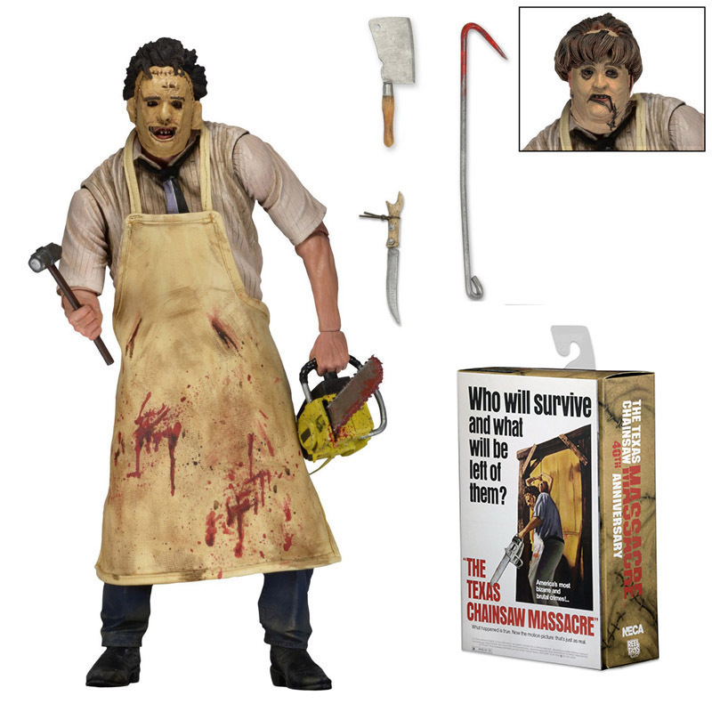 NECA Texas Chainsaw man crazy skin face Leatherface 40th anniversary version hand-made doll model doll