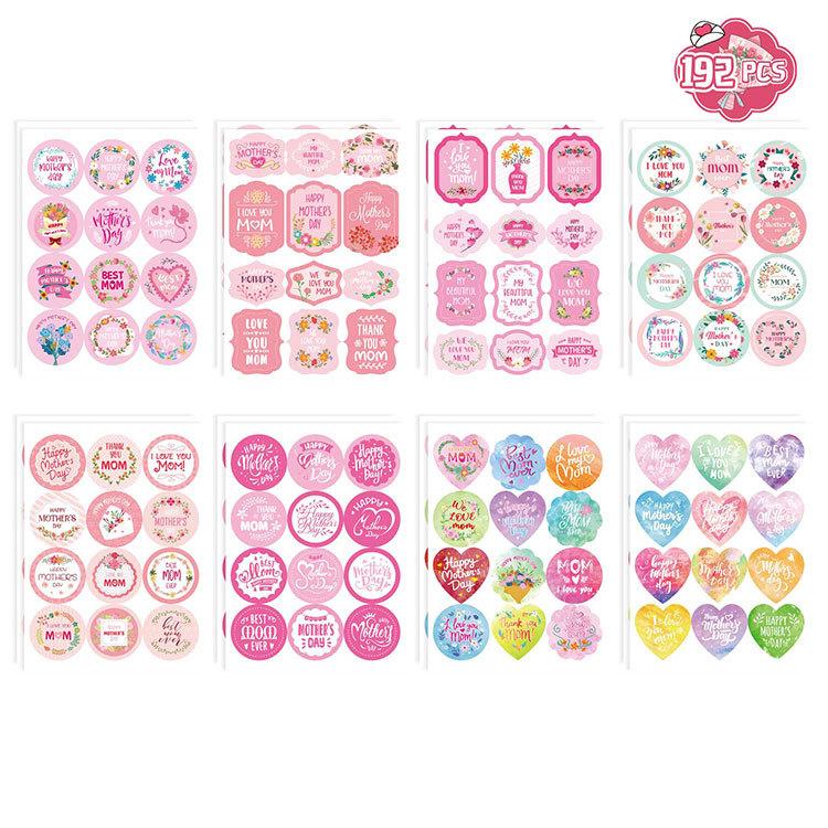 Happy Mother's Day Gift Decoration Label Mother Gift Box Packaging Candy Cookie Bag Card Envelope Seal Sticker