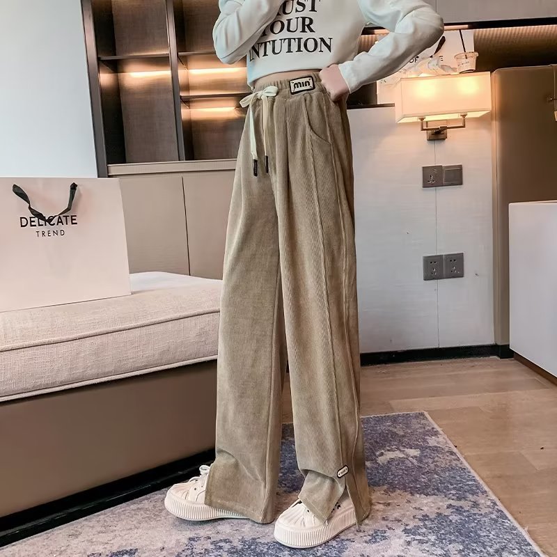 Girls' Pants Autumn 2023 New Stylish Big Girl Straight Wide-Leg Pants Spring and Autumn Children's Loose Long Pants
