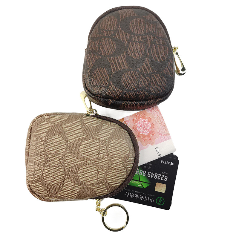 2024 New Letter Retro Mini Wallet Printed Key Exquisite Small Pocket Coin Purse Multifunctional Card Holder