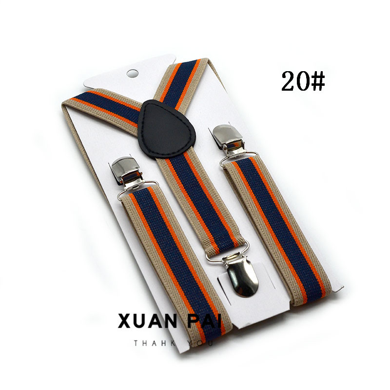 Picture of Children's 2.5cm Strap Clip Vintage Striped Series Boys and Girls Universal Suspender Belt Baby Autumn and Winter Pants Clip