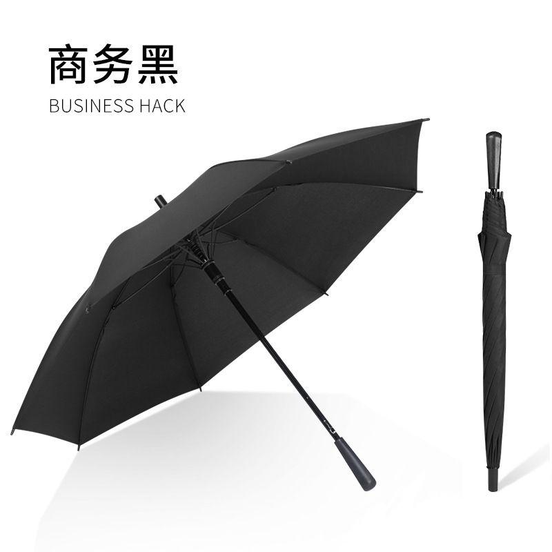 Picture of 24-bone umbrella automatic umbrella large oversized factory large wholesale straight rod long handle umbrella sunny and rainy dual-use printed logo
