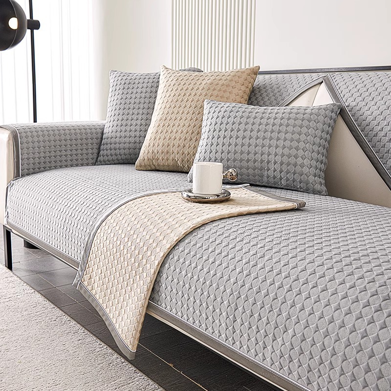 Ice Silk Cool Doudou Summer New 2024 New Cool Mat Sofa Cushion Non-slip Sofa Cover for Summer