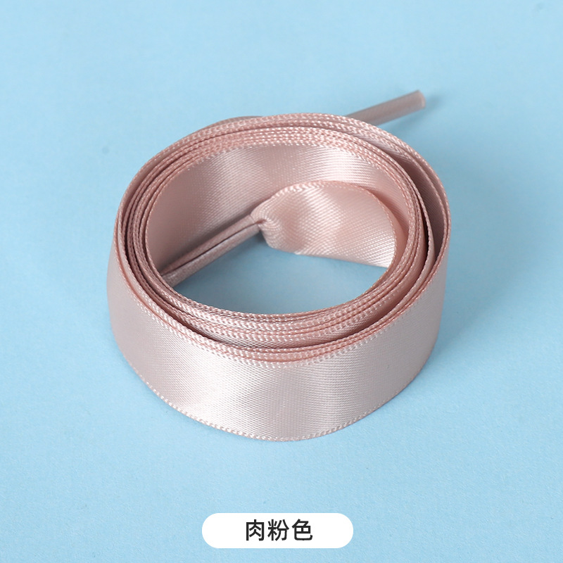 Picture of Silk shoelaces flat lace satin webbing sports small white shoes shoelaces color silk shoelaces 2cm wholesale
