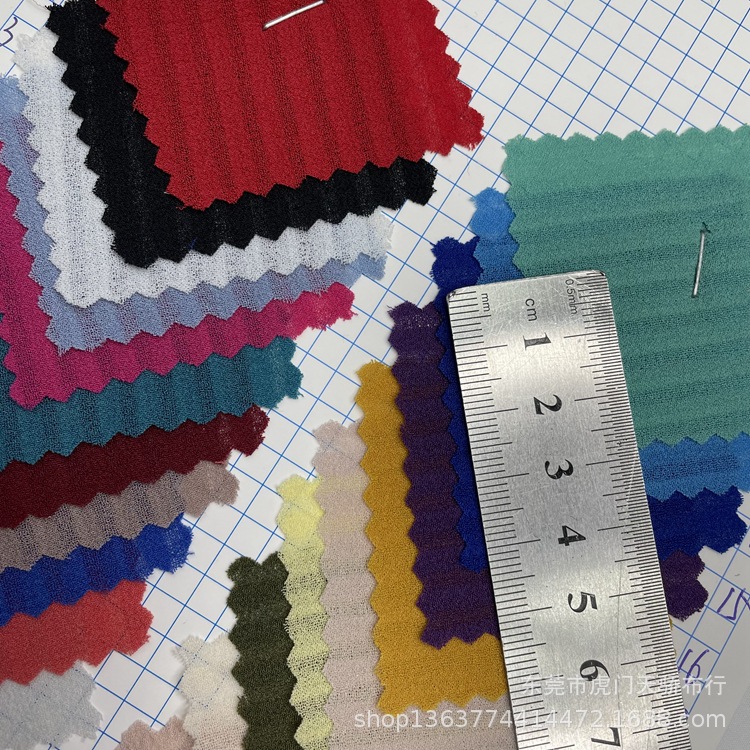 Spot supply woven chiffon fabric dark fine stripe chiffon fashion women's dress shirt accessories