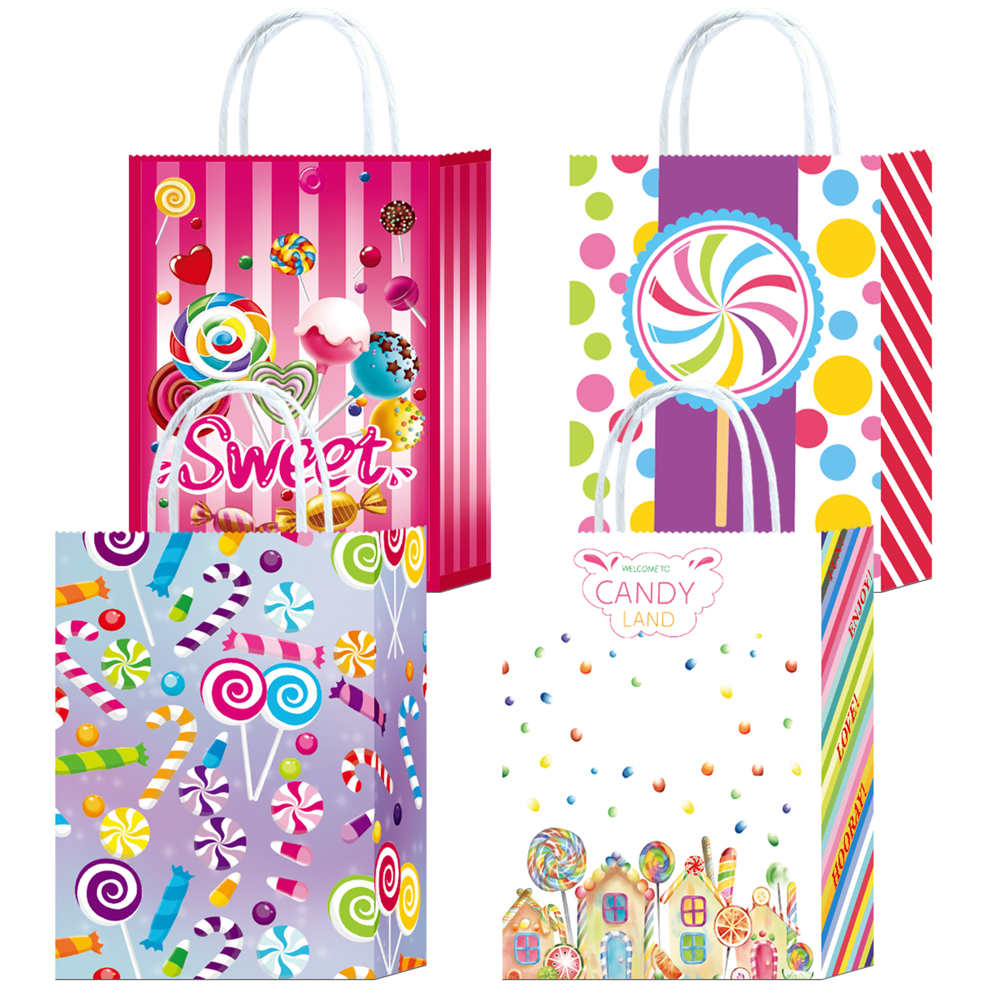 Amazon New Candy Gift Paper Bag Birthday Party Gift Bag Hand Gift Kraft Paper Bag Shopping Tote