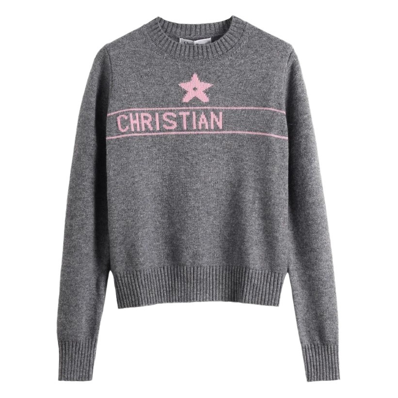 Autumn and Winter Lazy Style Loose Knitwear Jacket Women's New Nautica Style Short-Sleeved Letter Five-Pointed Star Sweater