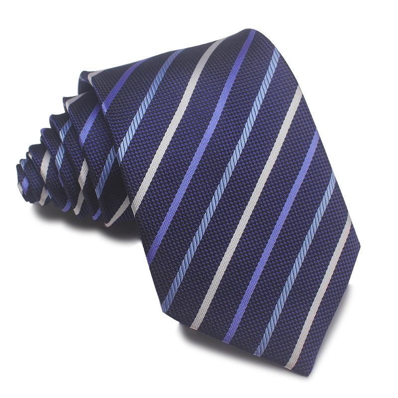 Picture of 25 New 8cm Polyester Jacquard Stripesd Tie 7cm Men's and Women's Business Formal Wear Casual High-End Red Black Blue