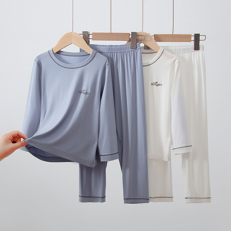 Picture of Summer Boys' Short-sleeved Shorts Modal Children's Pajamas Girls' Parent-child Home Clothes suit Children's Air-conditioning Clothes