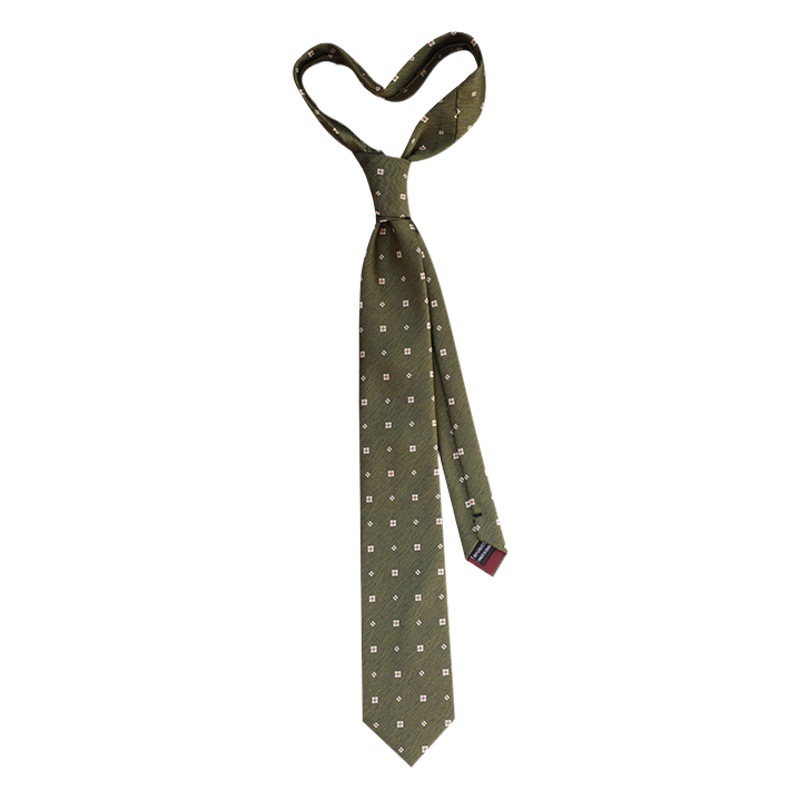 Factory wholesale retro Korean version 8CM light luxury casual dress navy green brown pattern men's suit tie
