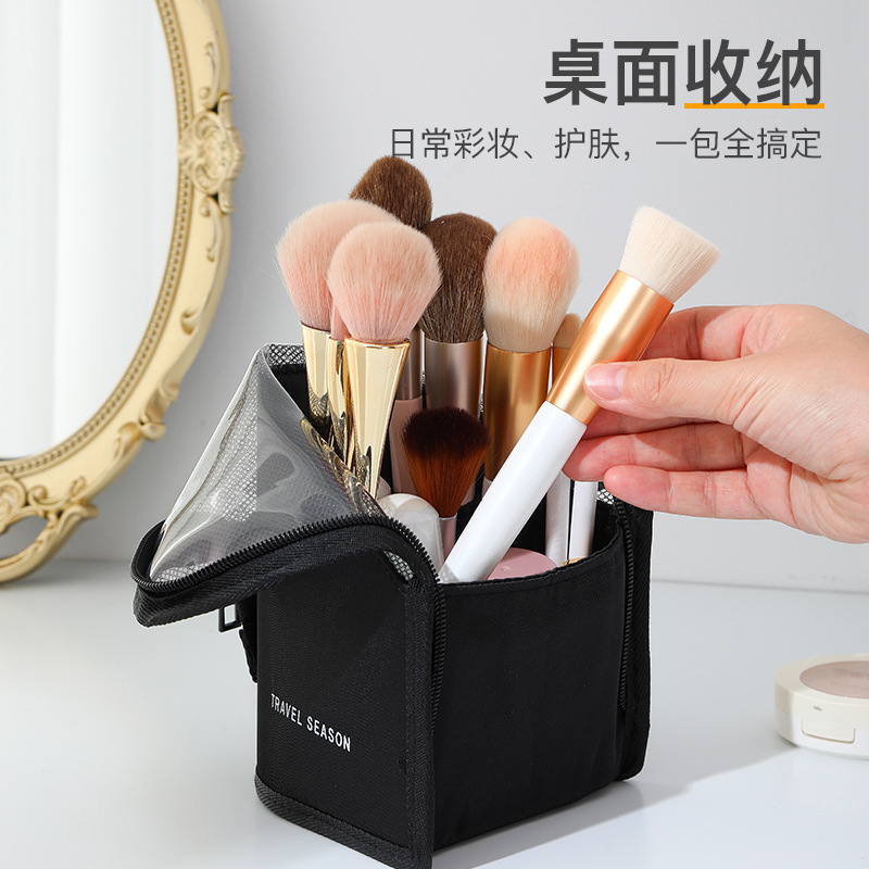 Cross-border holding cosmetic brush bag portable eyebrow pencil lipstick storage bag new ladies cosmetics tool storage bag