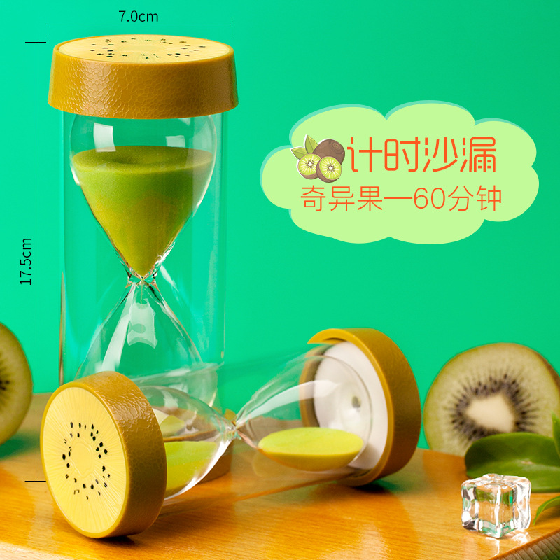 Picture of Glass Transparent Timer Creative Decompression Home Living Room Desktop Decoration Fruit Hourglass Sand Bottle Decoration Supplies