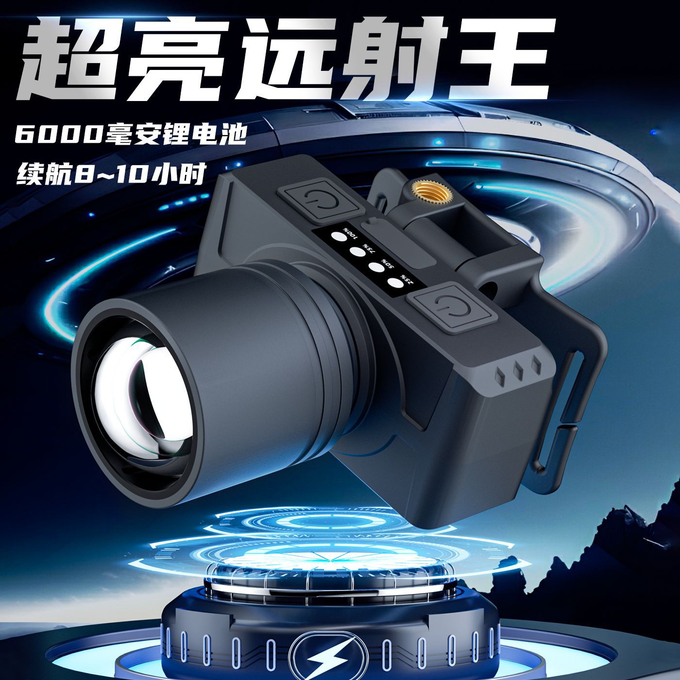 White Laser LED Headlight Rechargeable Outdoor Super Bright Adjustable Far and Near Light Head-mounted Flashlight Strong Light